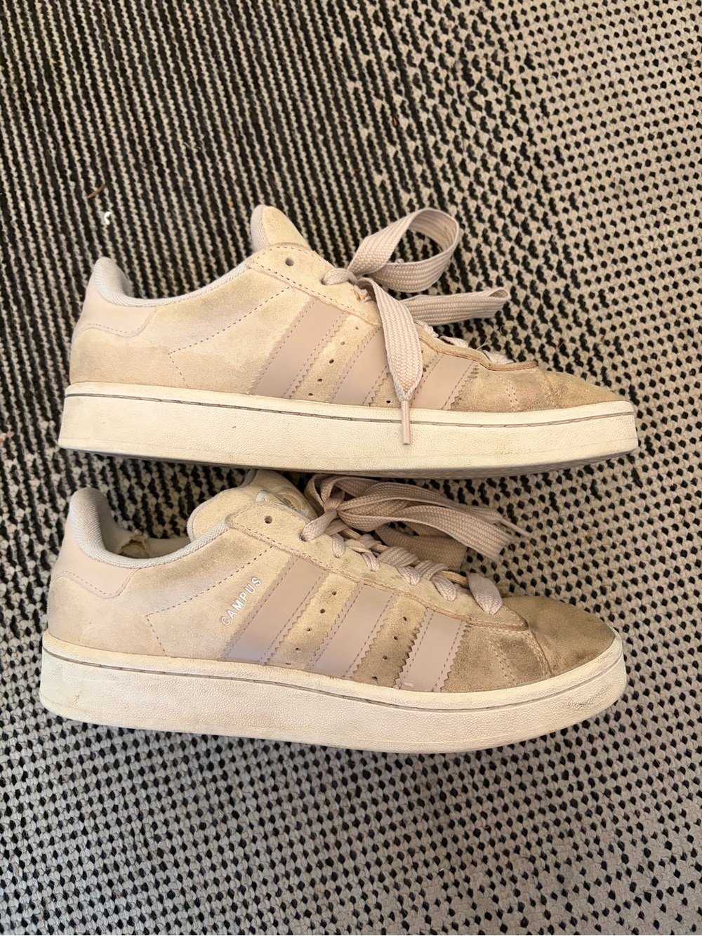 adidas Women’s Campus Suede Sneakers in Beige/Pink Tone